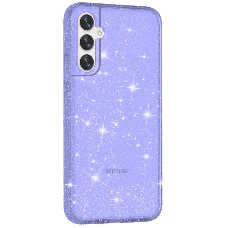 Накладка Molan Cano Glossy Jelly для Samsung A34  фіолетова з блискітками-0