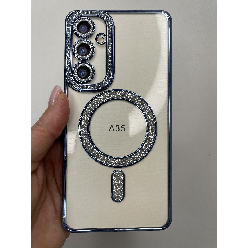 Чохол Clear Diamonds Magsafe для Samsung A35 синій-0