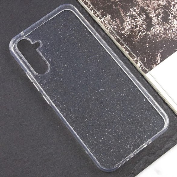 Накладка Molan Cano Glossy Jelly для Samsung A36 5G  прозора з блискітками-1