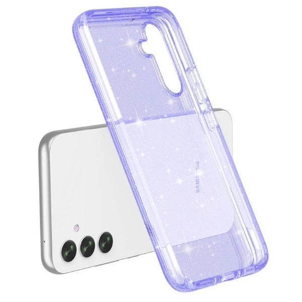 Накладка Molan Cano Glossy Jelly для Samsung A36 5G фіолетова прозора з блискітками-1