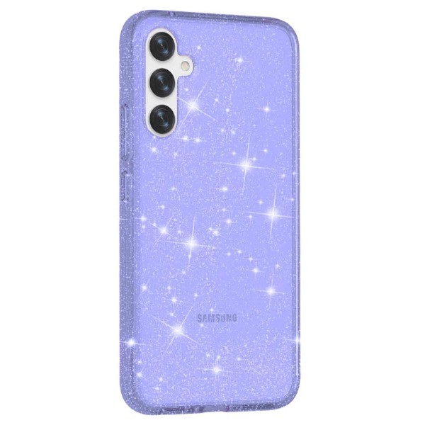 Накладка Molan Cano Glossy Jelly для Samsung A36 5G фіолетова прозора з блискітками-0