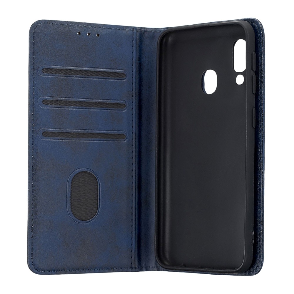 Книжка Black TPU Magnet для Samsung A40 синя-2