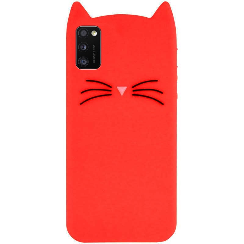 Накладка 3D Cat для Samsung A41 червона-0