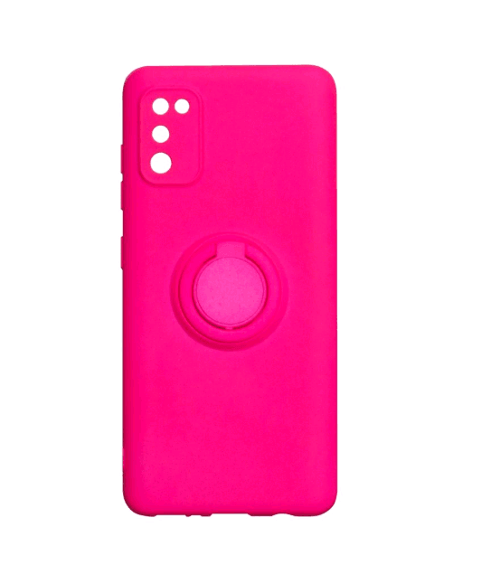 Накладка ColorRing з кільцем для Samsung A41 рожева-0