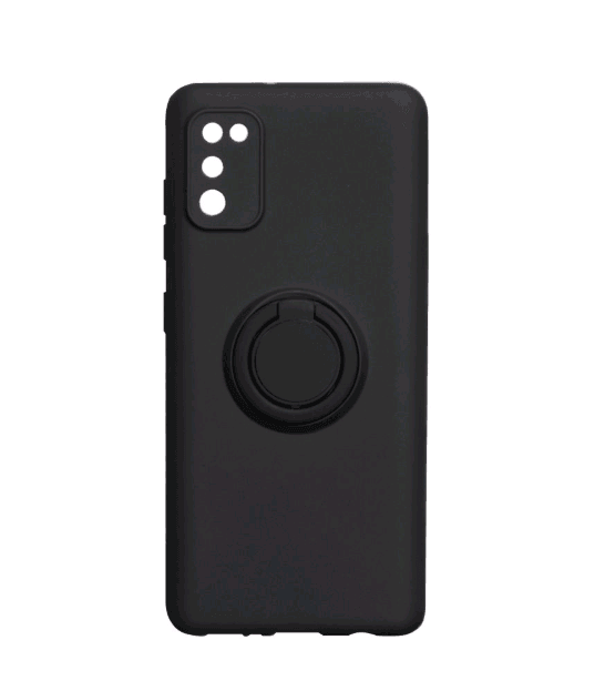 Накладка ColorRing з кільцем для Samsung A41 чорна-0