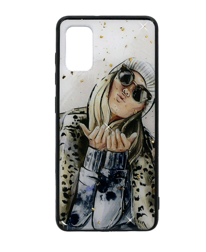 Накладка Mix Art для Samsung A41 Дівчина в леопардовій шубі-0