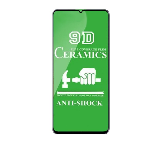 Гнучке скло Ceramic для Samsung A41 глянцеве з чорною рамкою-0