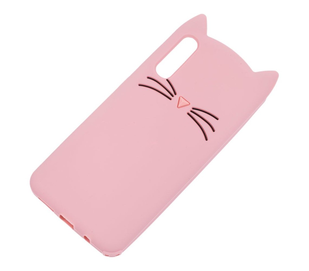Накладка 3D Cat для Samsung A50 (A505F)/A30s (A307) пудрова-1