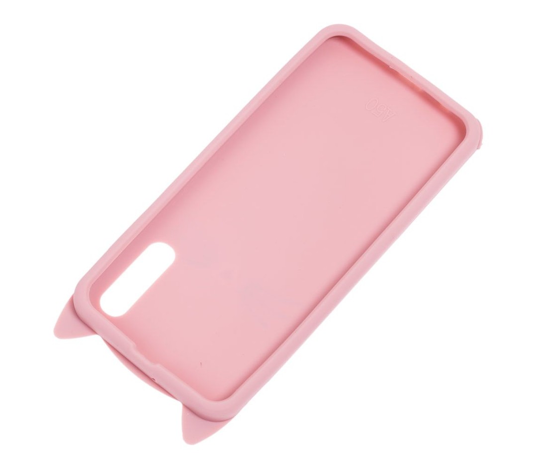 Накладка 3D Cat для Samsung A50 (A505F)/A30s (A307) пудрова-2