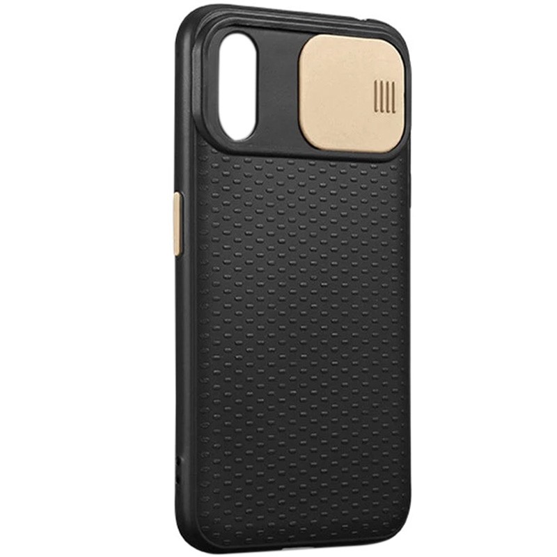 Накладка Camshield Black для Samsung A50 (A505F) / A50s / A30s з золотою шторкою-0