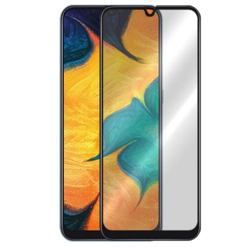 Захисне скло Privacy 5D для Samsung A20/A30/A50/A30s/M31/M21/M30/M30s з чорною рамкою (м`яка упаковка)-0