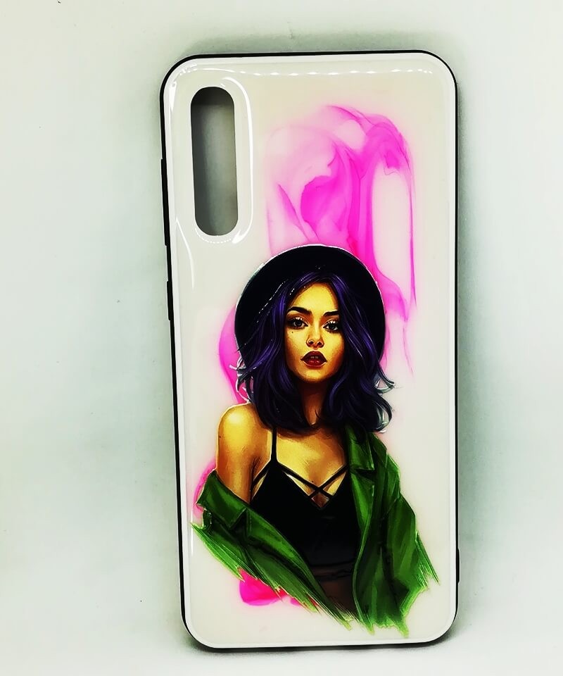 Накладка UV для Samsung A50/A30s Дівчина з фіолетовим волоссям-0