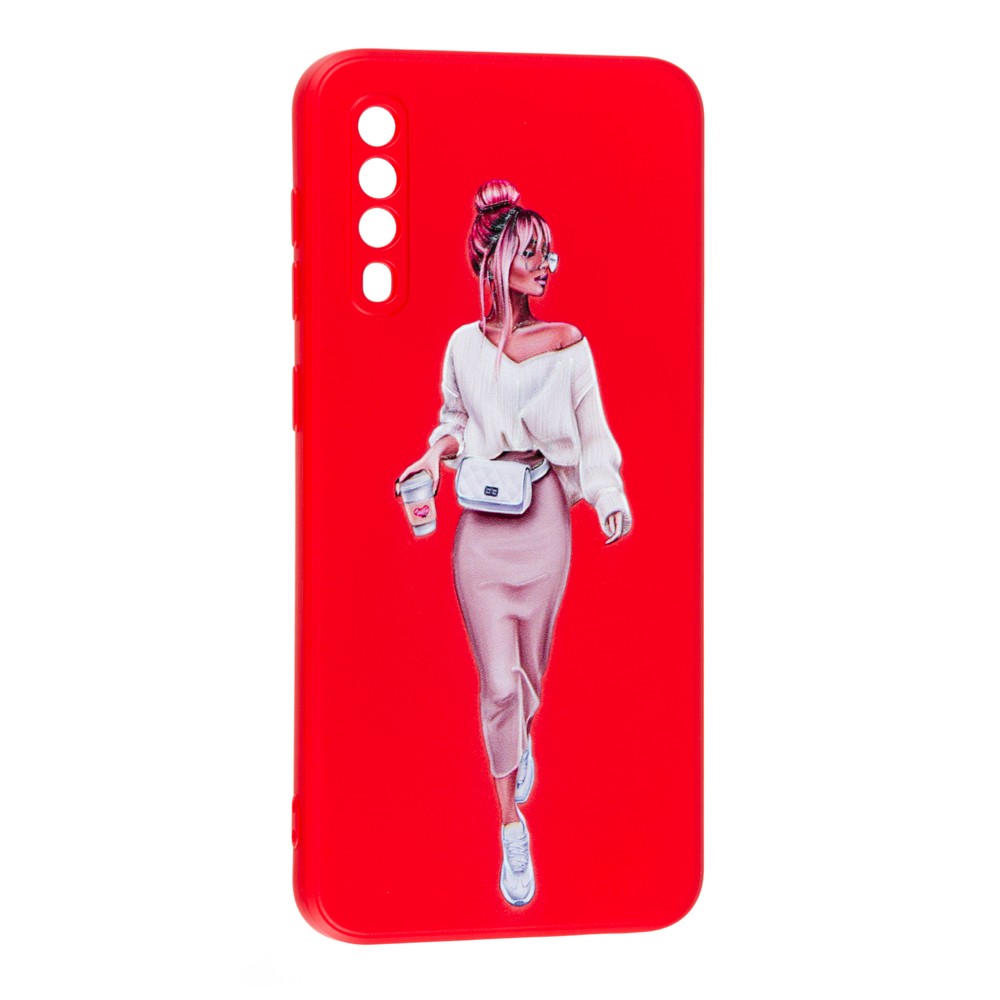 Накладка Silicone ART для Samsung A50/A30s "Lady Red"-0