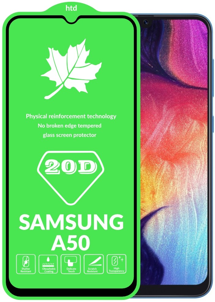 Захисне скло DK Full Glue 20D для Samsung A50/A30s з чорною рамкою-0