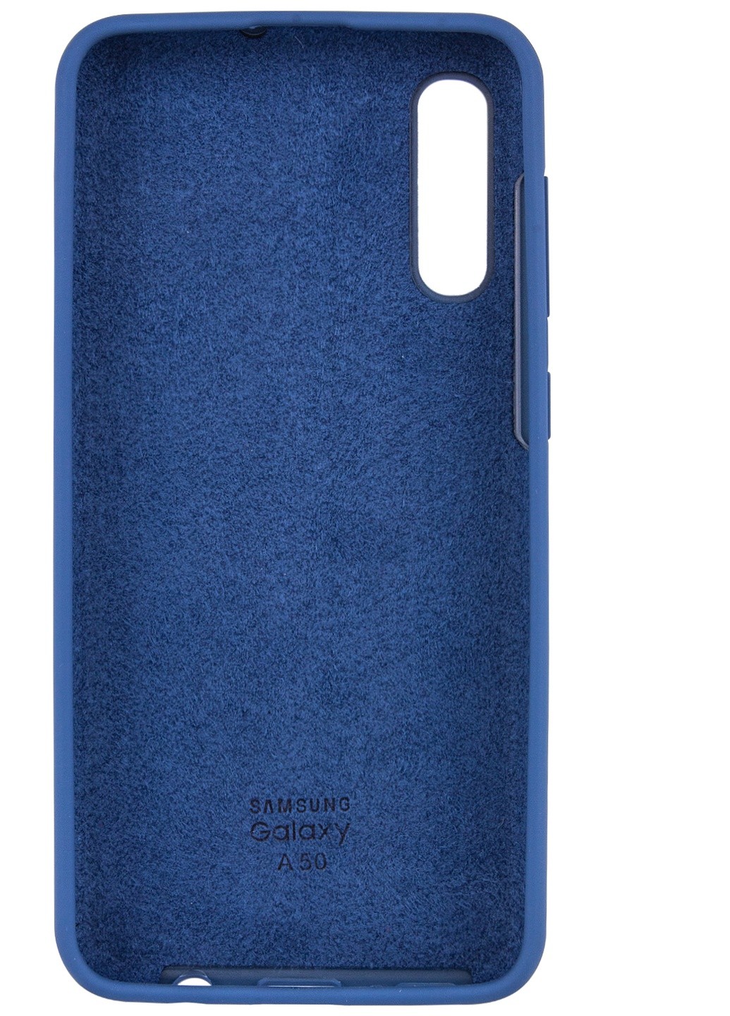Silicone Cover Full Protective (AA) для Samsung A50/A30s (Navy Blue)-1