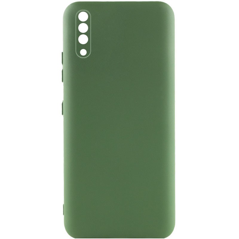 Silicone Cover Full Camera without Logo (A) для Samsung A50/A30s (Dark green)-0