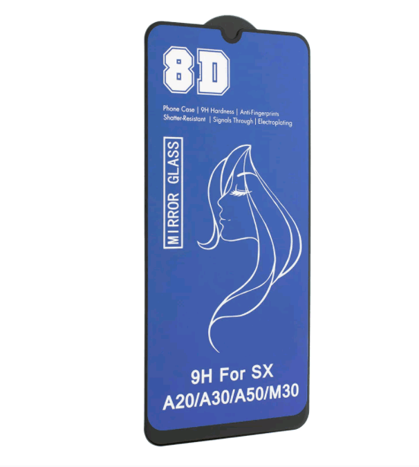 Захисне скло 8D для Samsung A50/A20/A50S/A30S/A20S/M30S/M21/A31/M30/A30 блакитне-0
