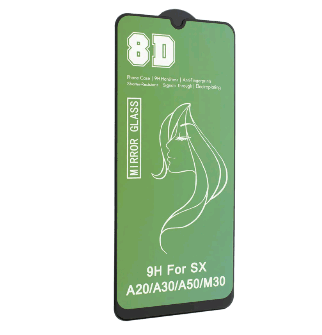 Захисне скло 8D для Samsung A50/A20/A50S/A30S/A20S/M30S/M21/A31/M30/A30 зелене-0