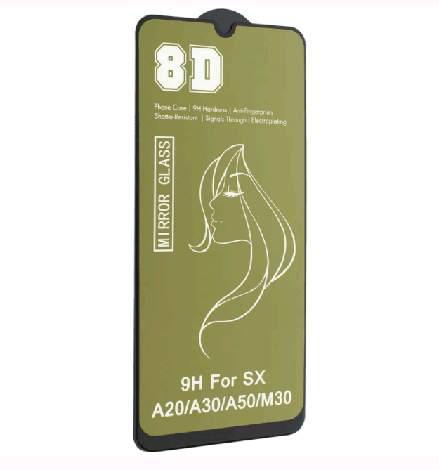 Захисне скло 8D для Samsung A50/A20/A50S/A30S/A20S/M30S/M21/A31/M30/A30 золоте-0