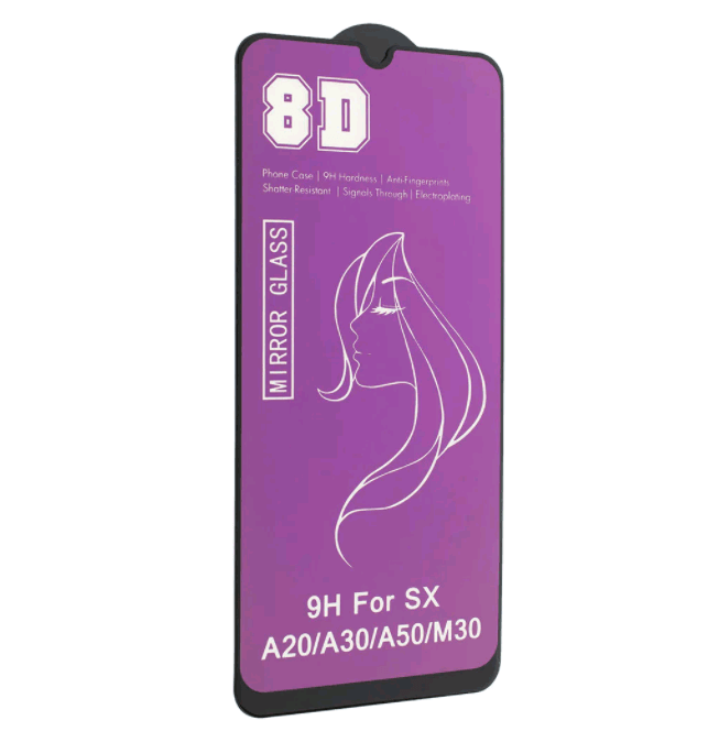 Захисне скло 8D для Samsung A50/A20/A50S/A30S/A20S/M30S/M21/A31/M30/A30 фіолетове-0