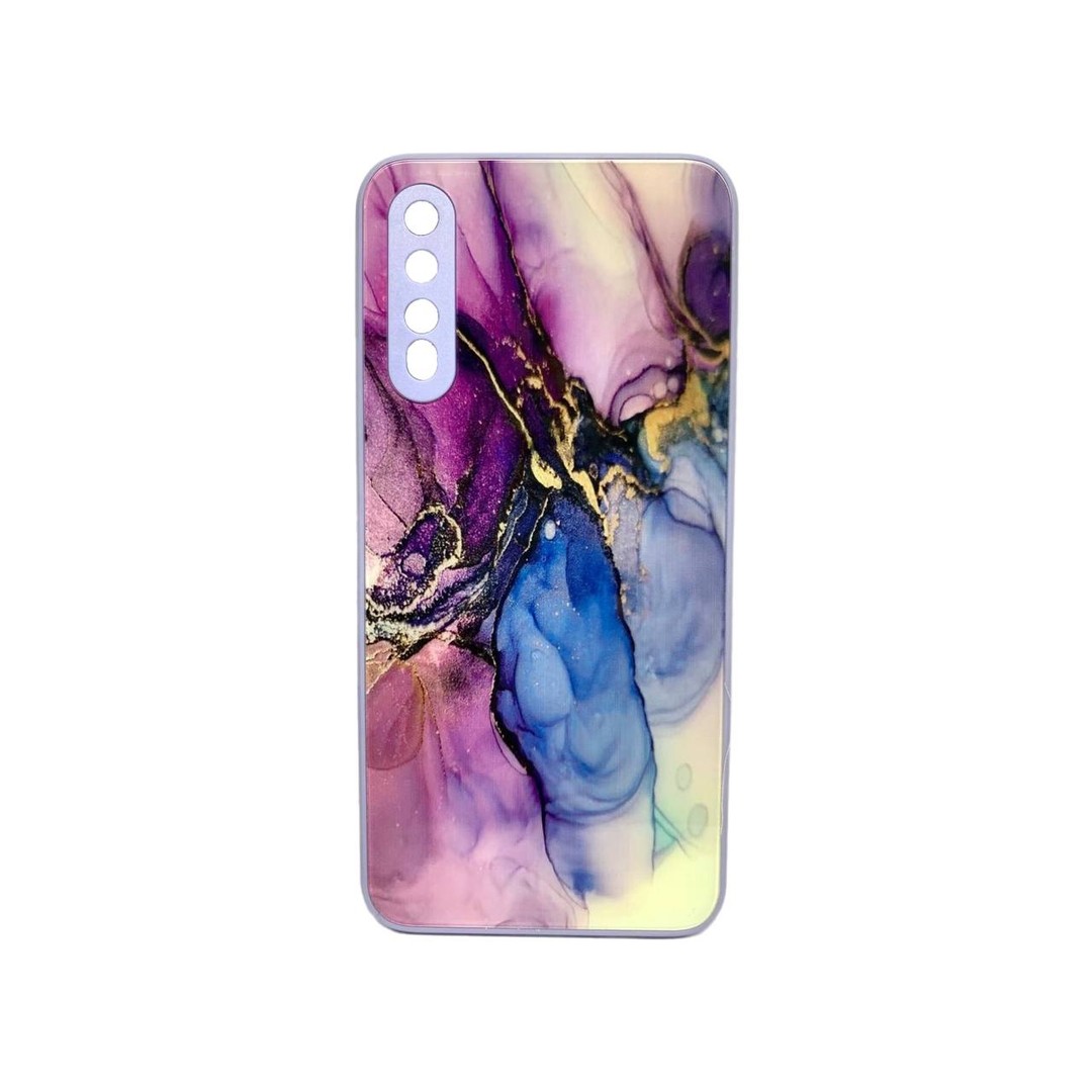 Накладка Marble Clouds для Samsung A50/A30s (Фіолетова,скло)-0
