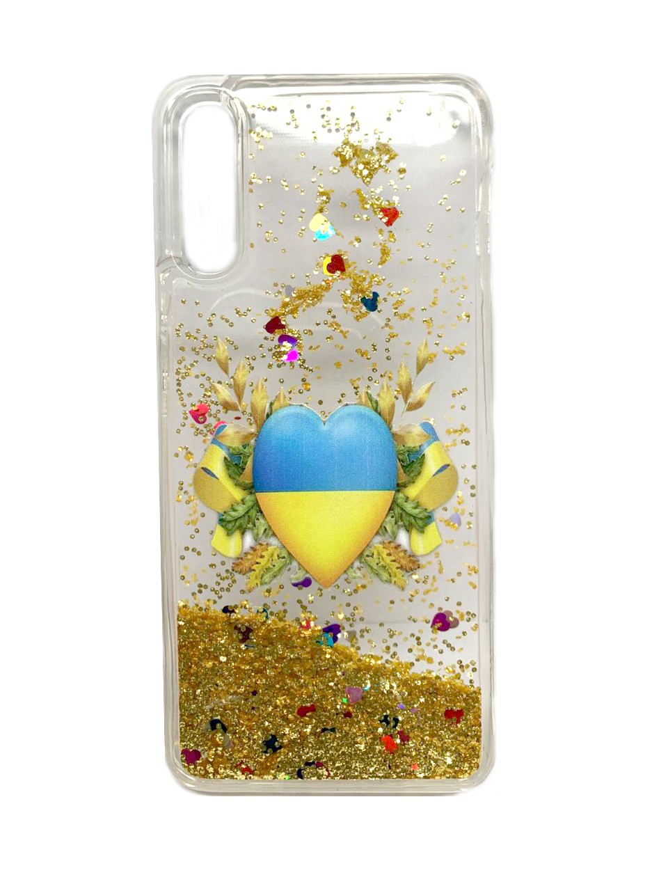 Накладка Fluid Painted для Samsung A50/A30s Серце UA (блисківки плавають)-0