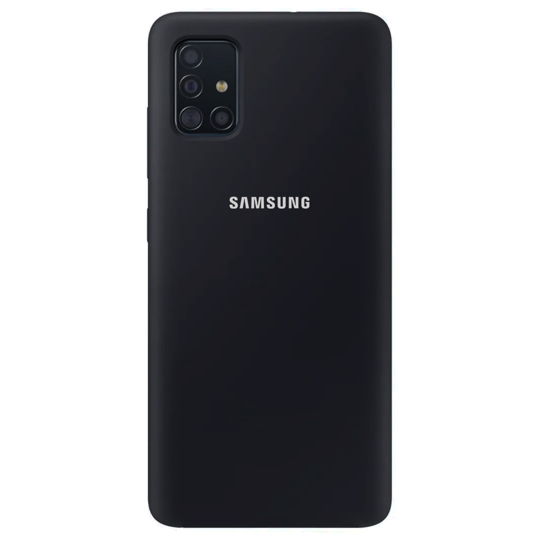Накладка Silicone Cover Full Protective для Samsung A51 чорна-0