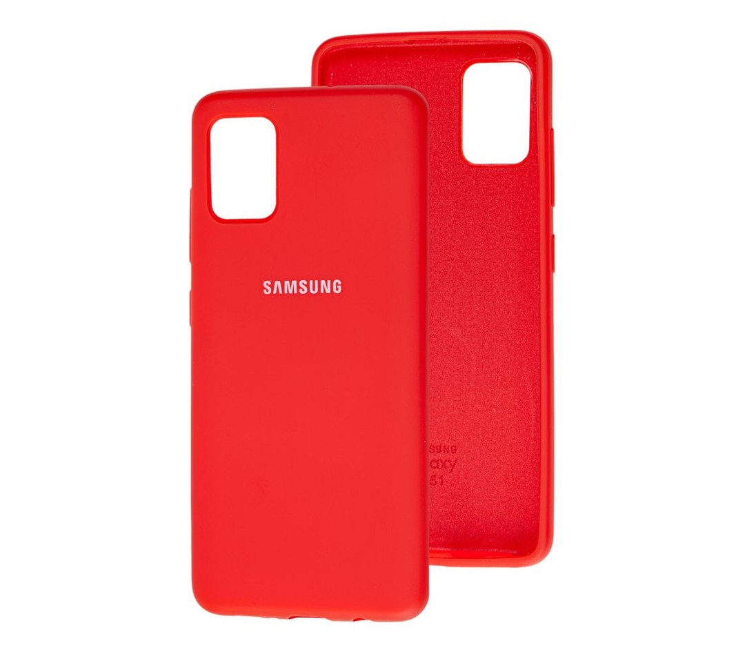 Накладка Silicone Cover Full Protective для Samsung A51 червона-1
