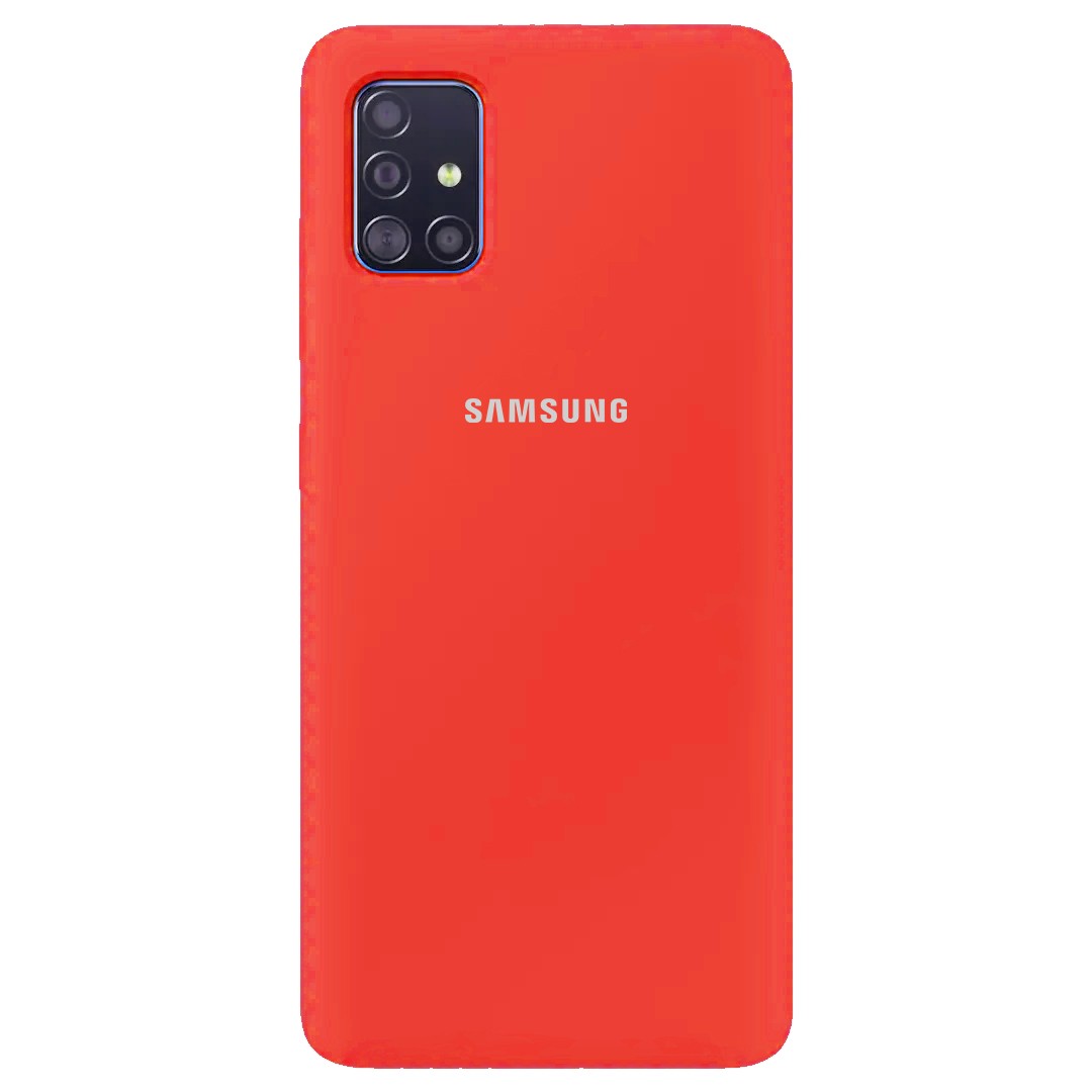 Накладка Silicone Cover Full Protective для Samsung A51 червона-0