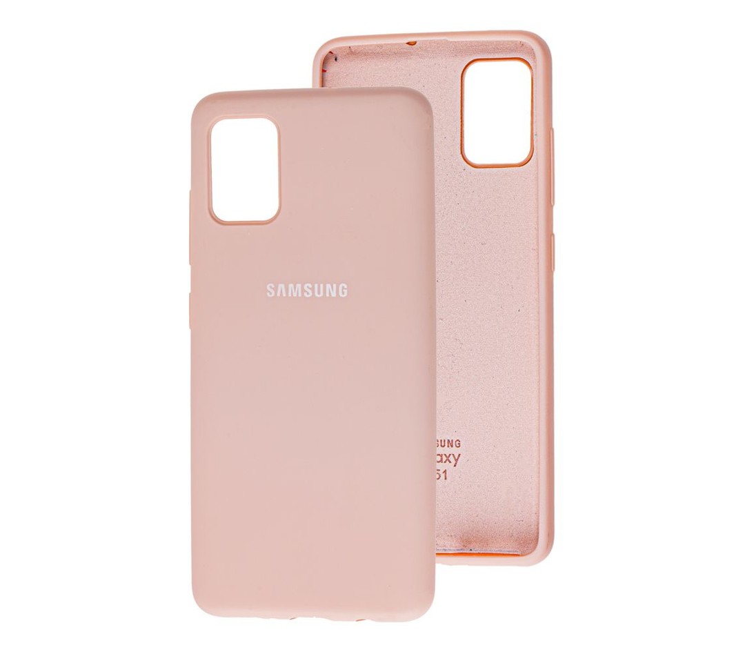 Накладка Silicone Cover Full Protective для Samsung A51 Pink Sand-1
