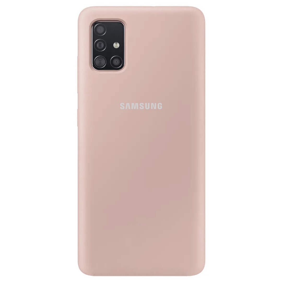 Накладка Silicone Cover Full Protective для Samsung A51 Pink Sand-0