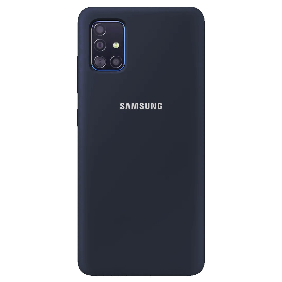 Накладка Silicone Cover Full Protective для Samsung A51 Navy Blue-0
