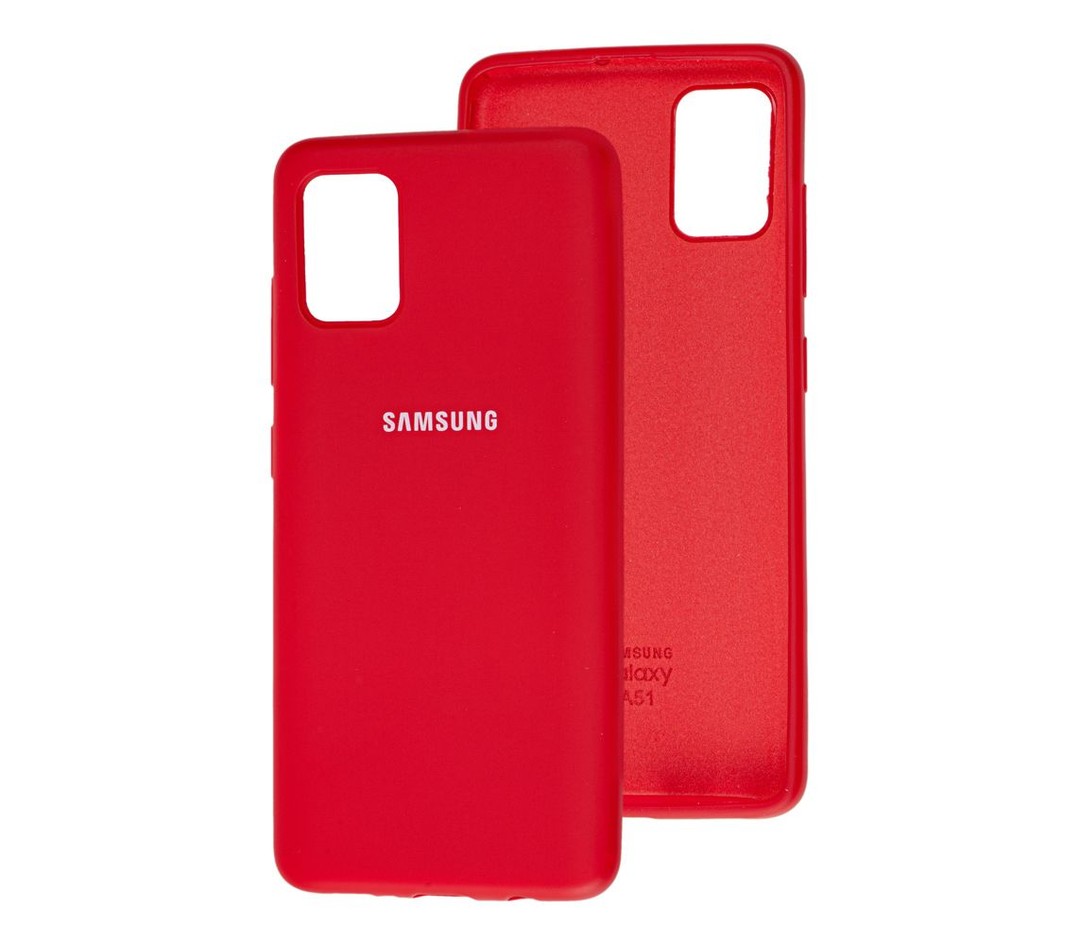 Накладка Silicone Cover Full Protective для Samsung A51 Dark Red-1