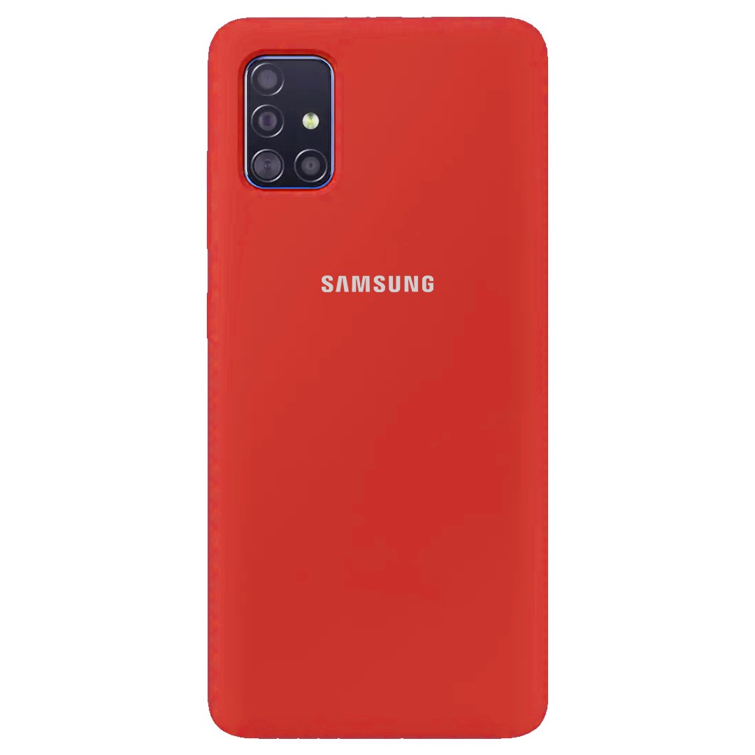 Накладка Silicone Cover Full Protective для Samsung A51 Dark Red-0
