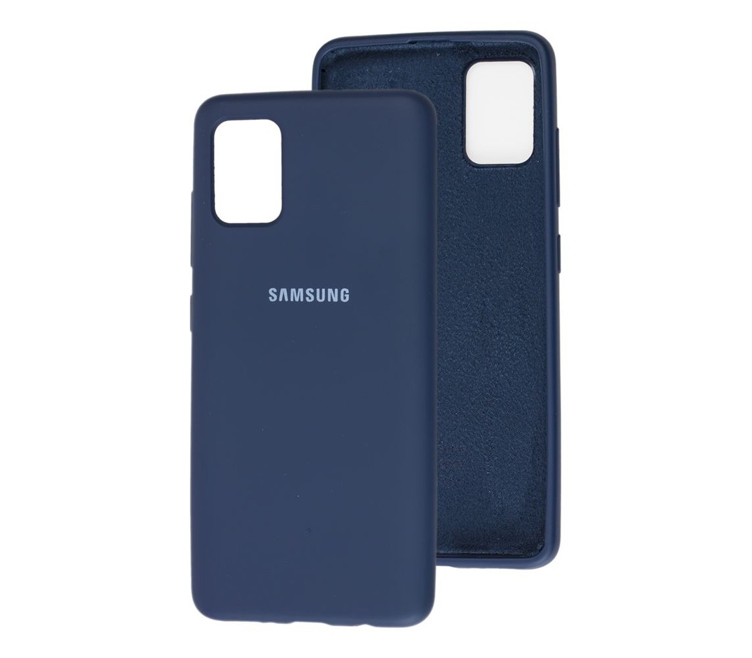 Накладка Silicone Cover Full Protective для Samsung A51 Dark Blue-1
