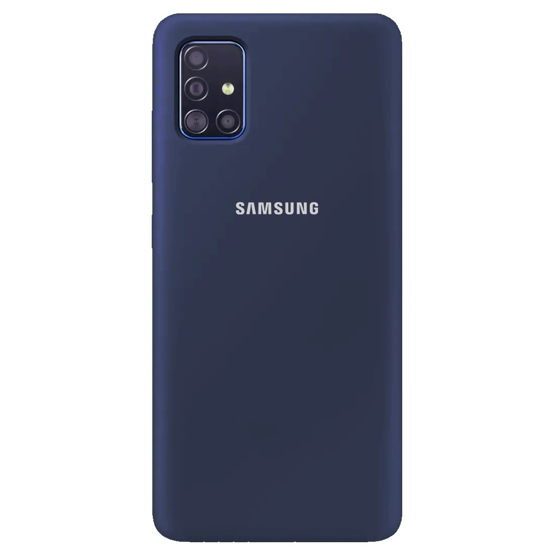Накладка Silicone Cover Full Protective для Samsung A51 Dark Blue-0