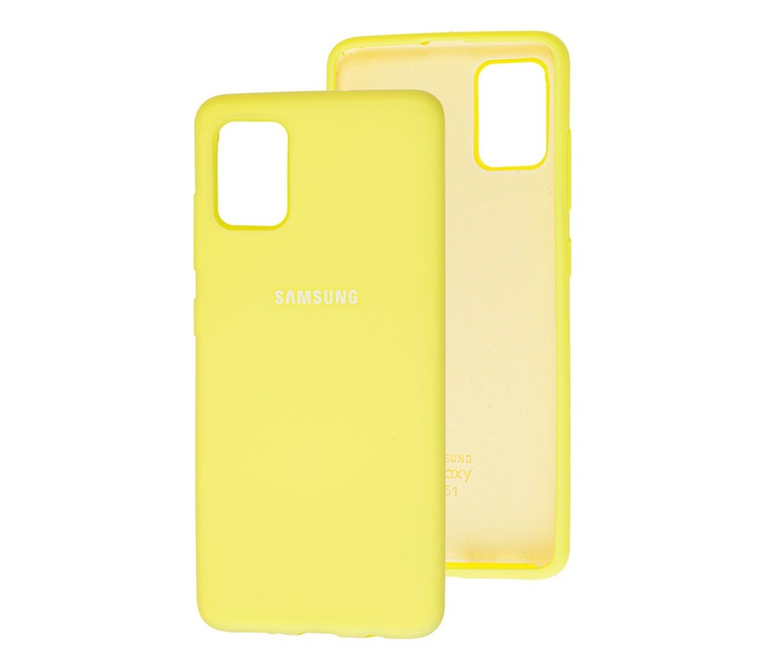 Накладка Silicone Cover Full Protective для Samsung A51 Yellow-1