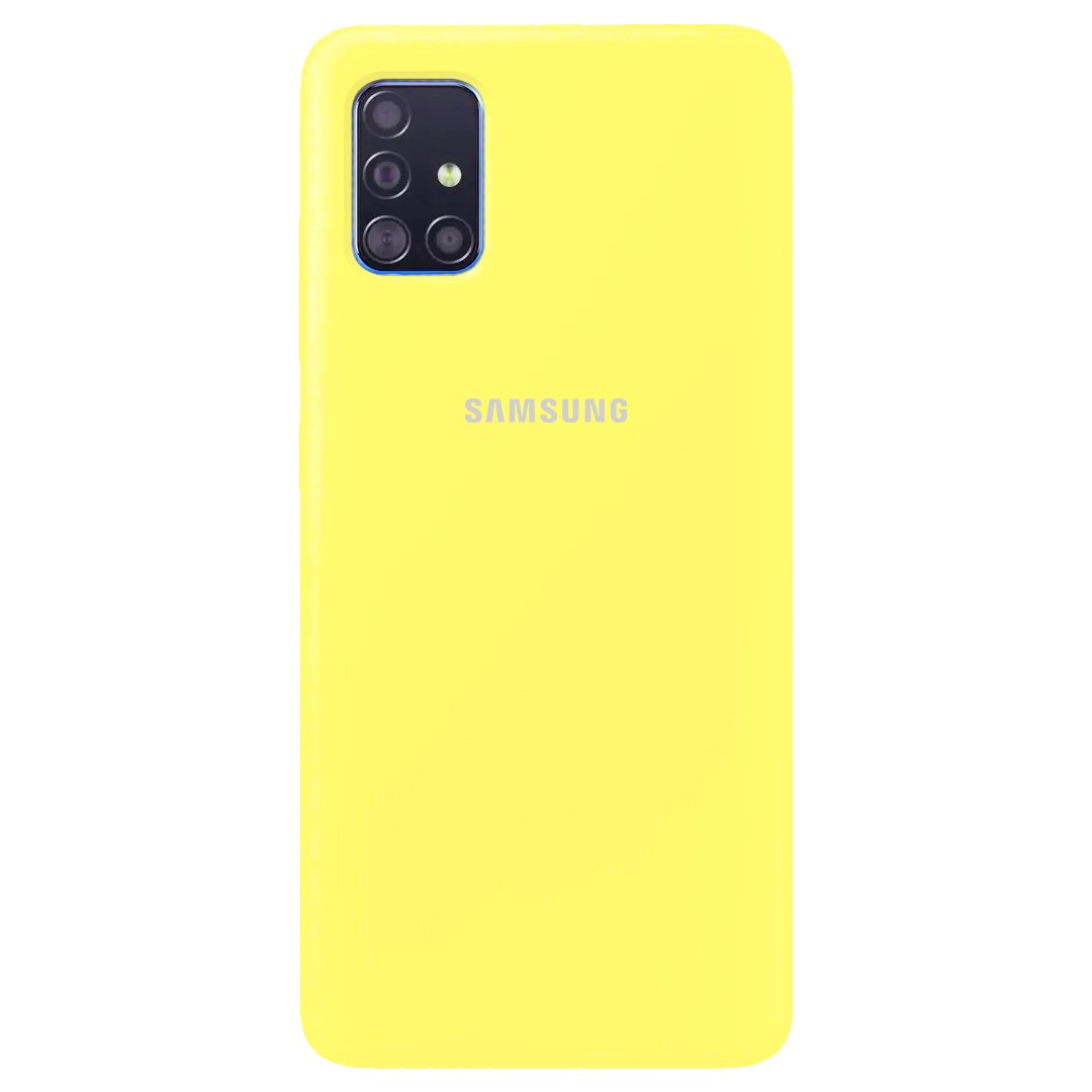 Накладка Silicone Cover Full Protective для Samsung A51 Yellow-0