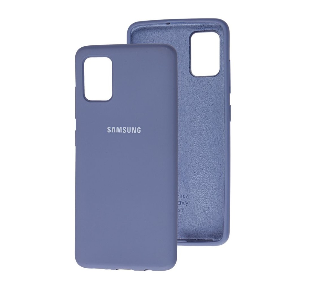Накладка Silicone Cover Full Protective для Samsung A51 Lavander Grey-1