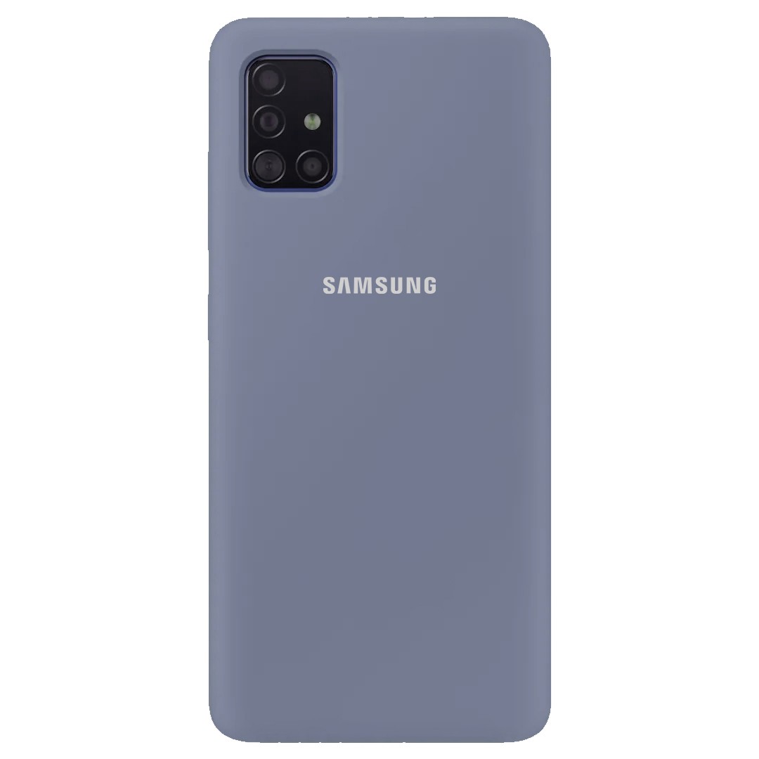 Накладка Silicone Cover Full Protective для Samsung A51 Lavander Grey-0