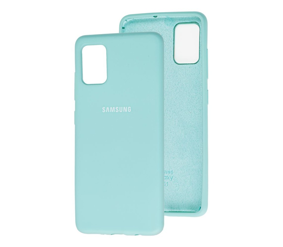 Накладка Silicone Cover Full Protective для Samsung A51 Ice Blue-1