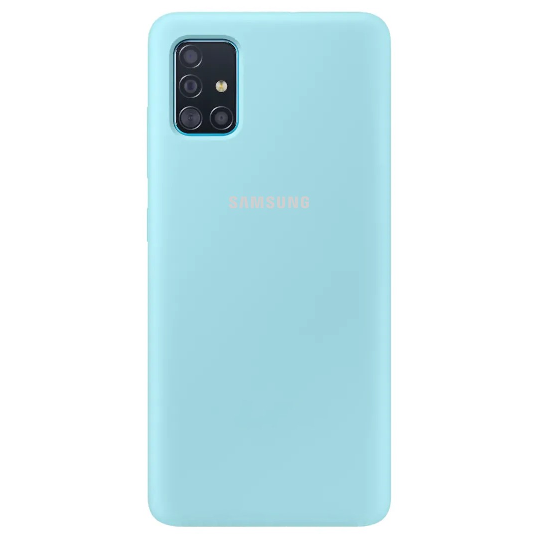 Накладка Silicone Cover Full Protective для Samsung A51 Ice Blue-0