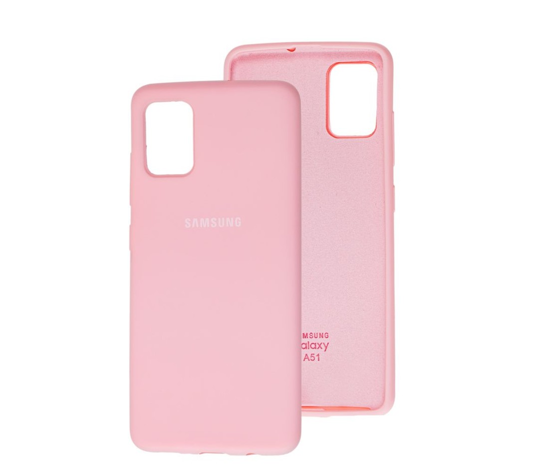 Накладка Silicone Cover Full Protective для Samsung A51 Pink-1