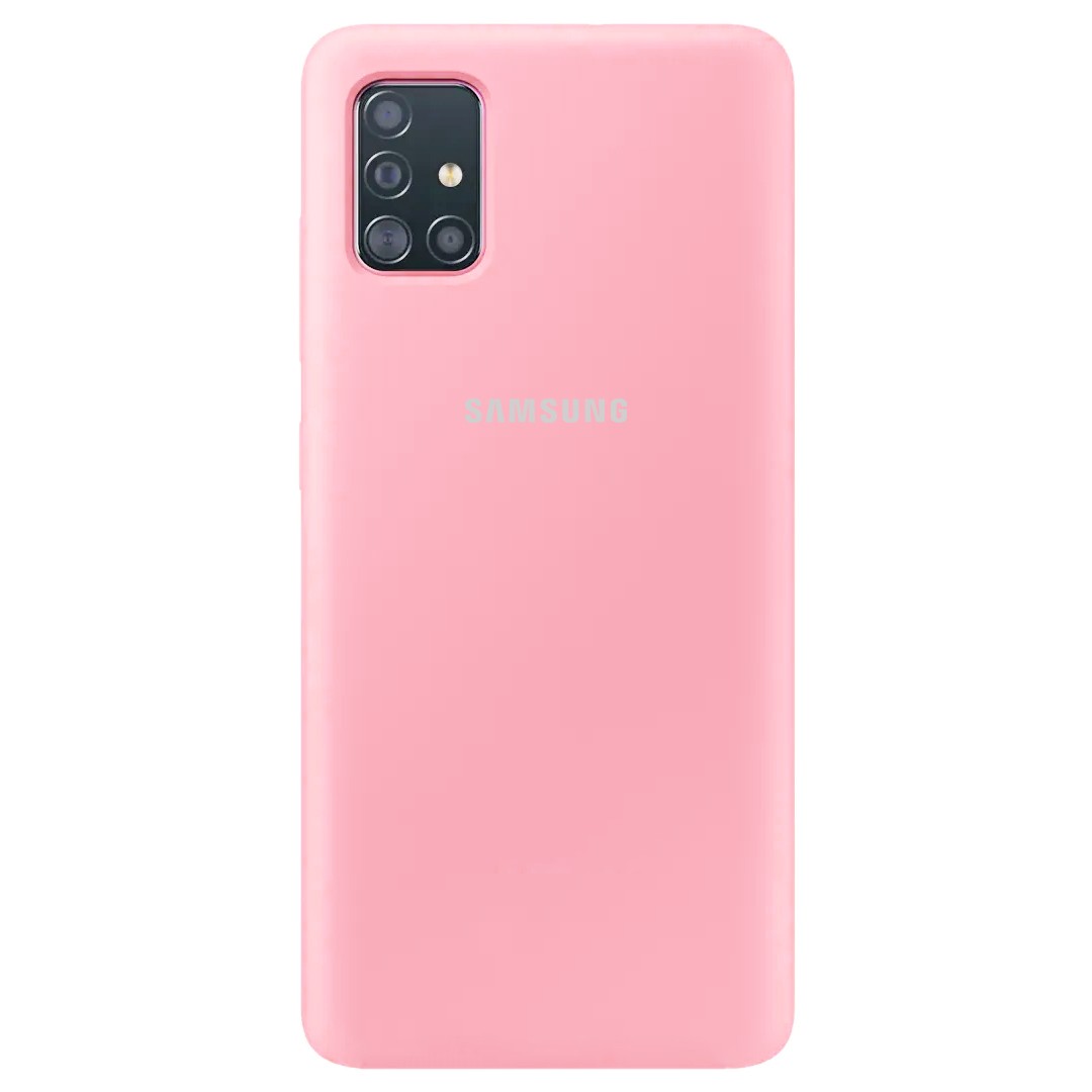 Накладка Silicone Cover Full Protective для Samsung A51 Pink-0