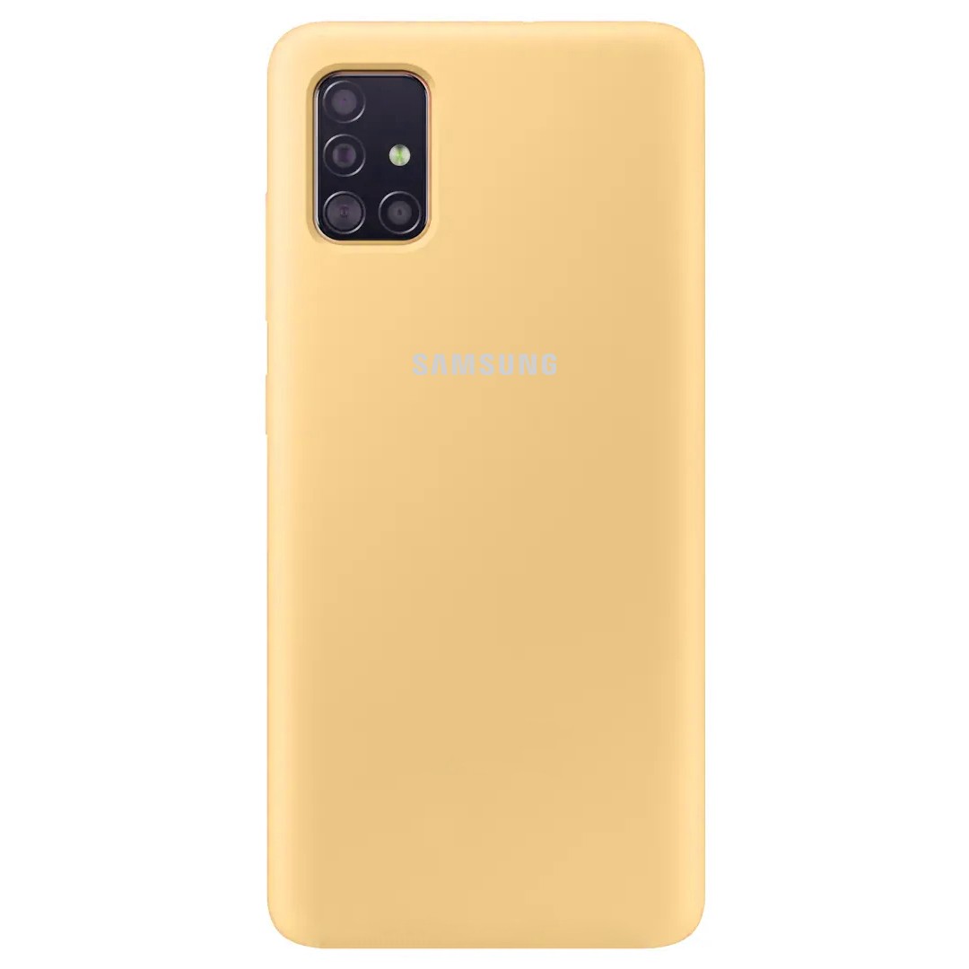 Накладка Silicone Cover Full Protective для Samsung A51 Gold-0