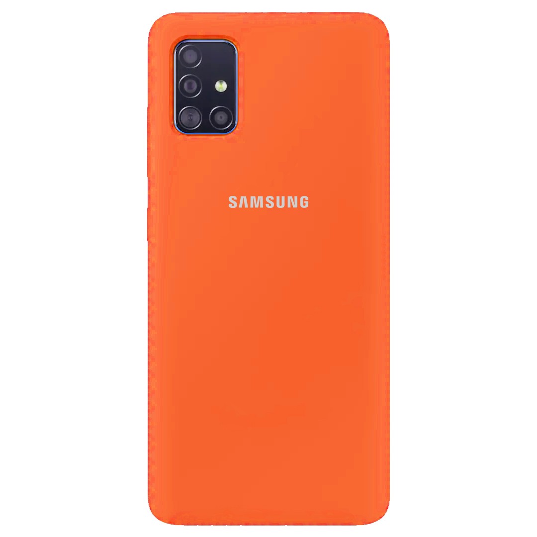 Накладка Silicone Cover Full Protective для Samsung A51 Orange-0