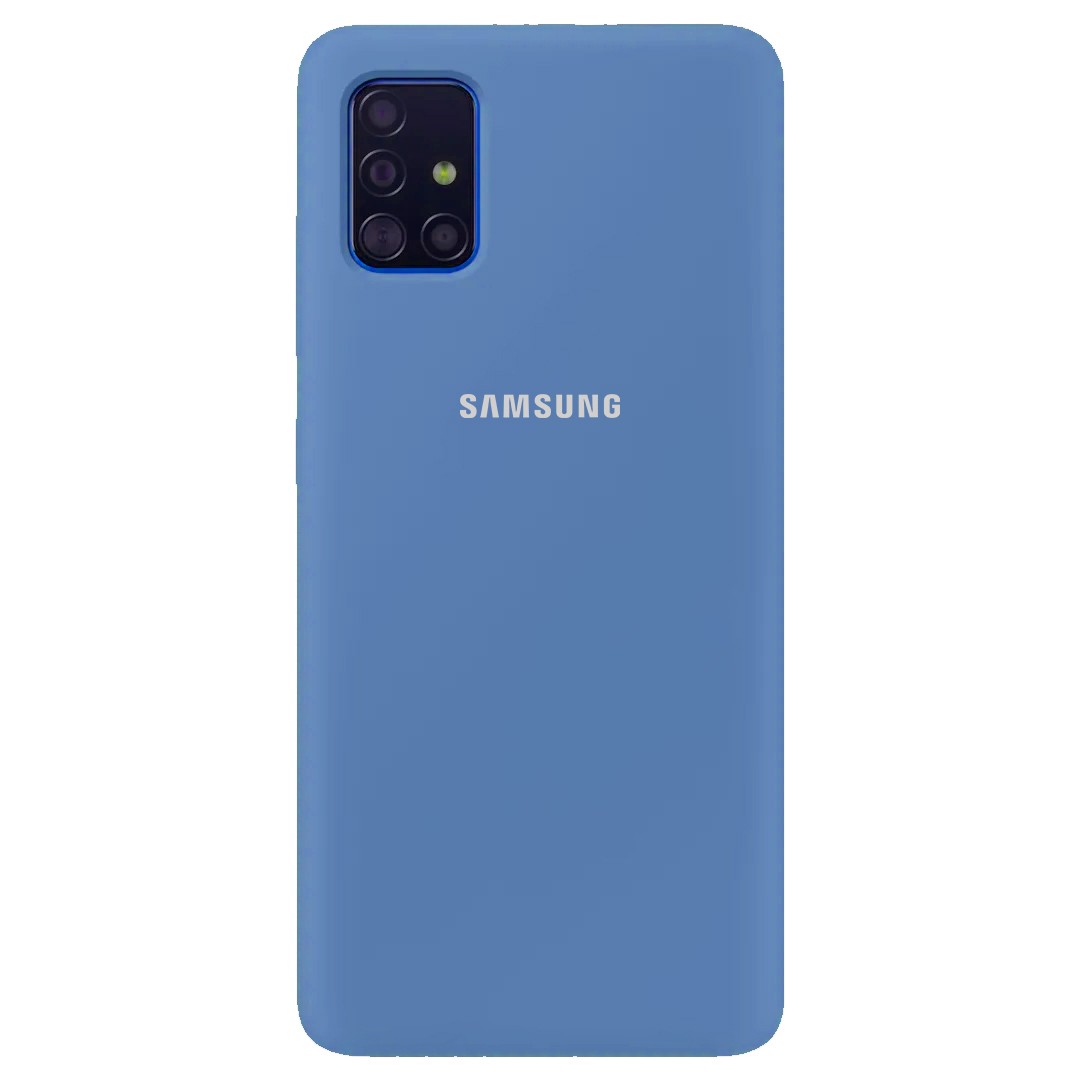 Накладка Silicone Cover Full Protective для Samsung A51 Azure-0