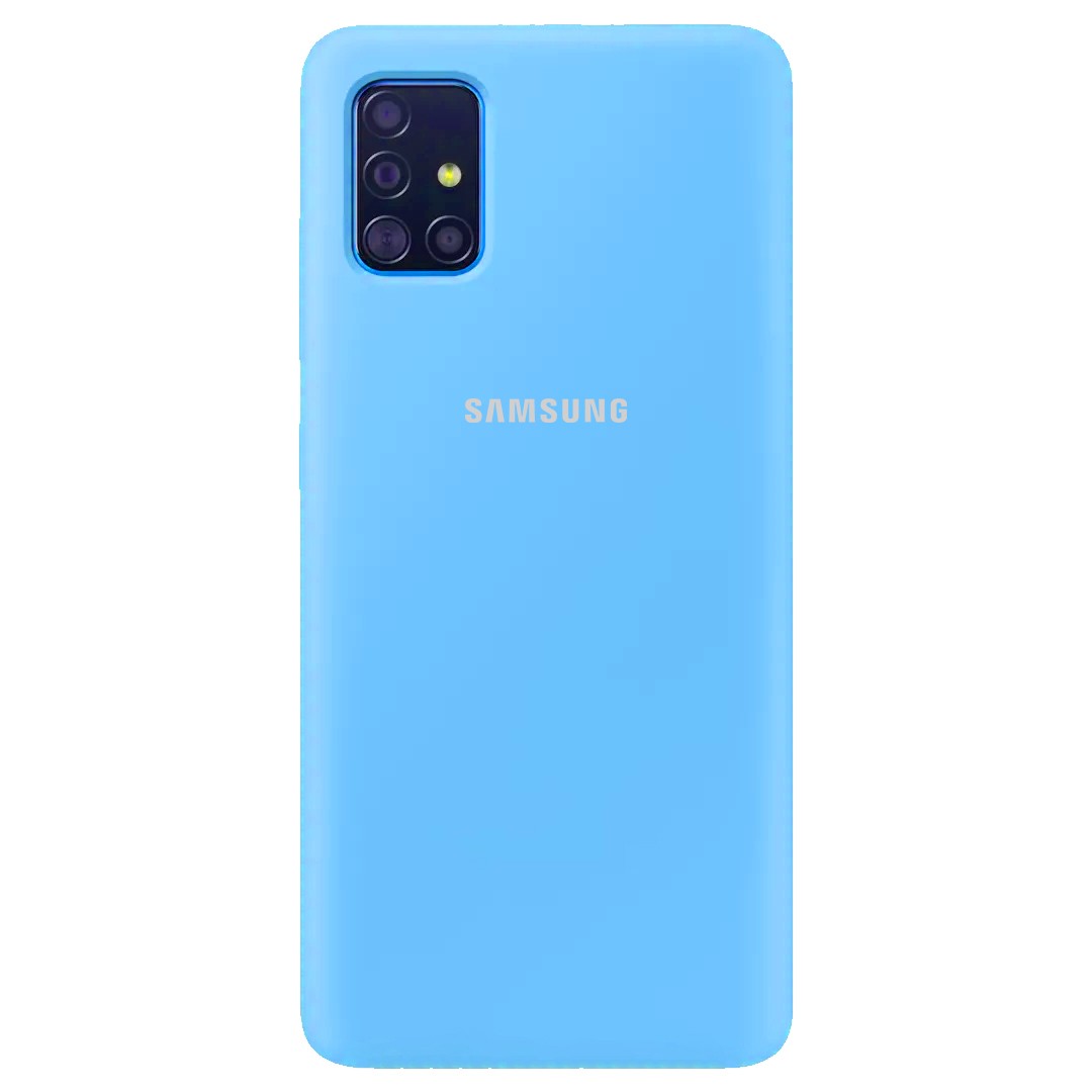 Накладка Silicone Cover Full Protective для Samsung A51 Light Blue-0