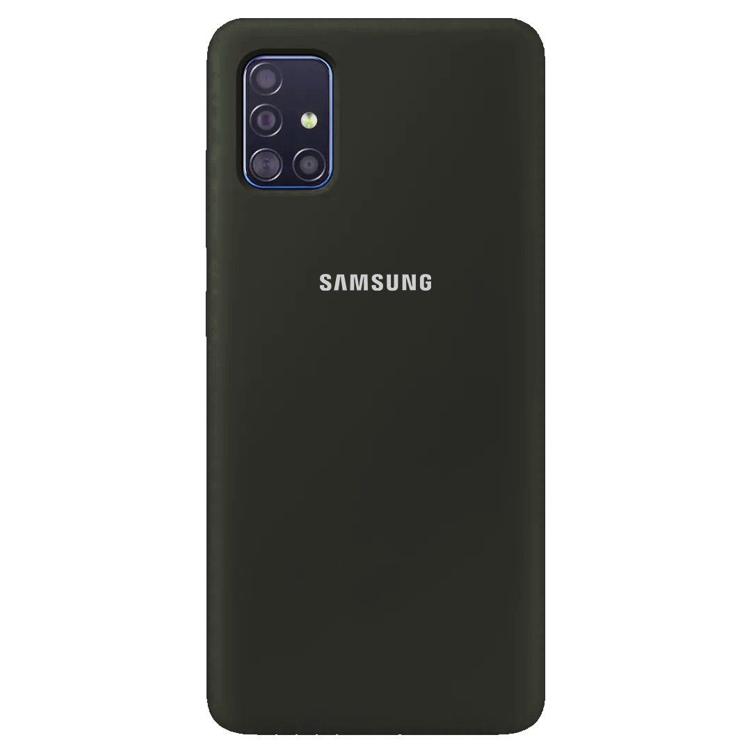 Накладка Silicone Cover Full Protective для Samsung A51 Olive-0