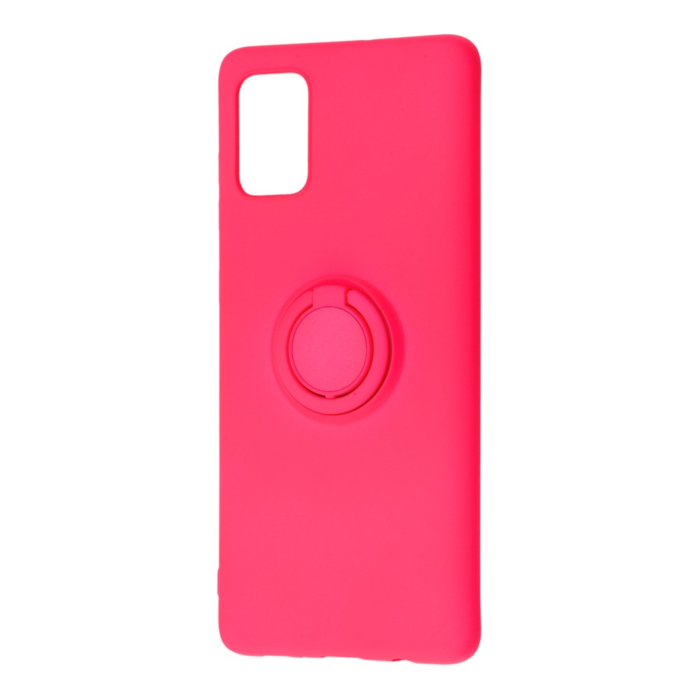 Накладка ColorRing з кільцем для Samsung A51/M40s малинова-0